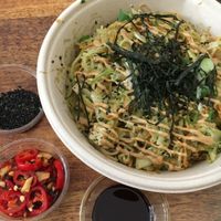 Vegan special with condiments. at Tokyo Street in Helsinki