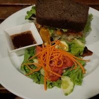 Roasted pumpkin in rye bread at Easy Tiger Hostel - Jungle Bar in Phong Nha