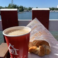 Finnish coffee with milk and the famous Cardamom bun   at Regatta in Helsinki