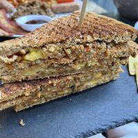Vegan haggis, cheese and chilli jam  at Mrs Green's in Dumfries