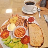 Vegan breakfast at Mrs Green's in Dumfries