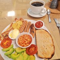 Vegan breakfast at Mrs Green's in Dumfries