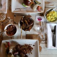 Vegan saté and vegan burger at  De Oude Gasfabriek in Groningen