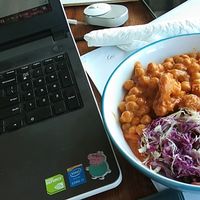 Chickpea curry at Eat With Fingers Restaurant Mauritius in Grand Baie