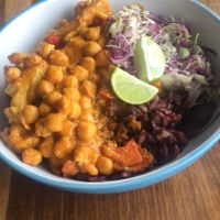 Chickpea curry at Eat With Fingers Restaurant Mauritius in Grand Baie