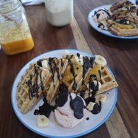 Waffles at Eat With Fingers Restaurant Mauritius in Grand Baie