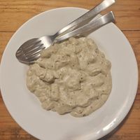 Cauliflower cashew cream gnocchi at SpaceOut in Dharamkot