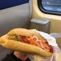 Tofu banh mi (quite small, soggy and cold because of the packaging)  at Kimmade in Utrecht