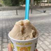 Vegan pear sorbet at Zuccaru in Madrid