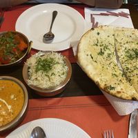 Malai kofta + garlic rice + garlic and cheese naan  at Lotus India in Lanzarote