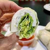 Closeup of spring roll   at Pho Fresh in Rancho Cordova