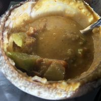 Close up of curry in the coconut   at Pho Fresh in Rancho Cordova