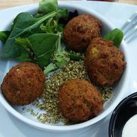 Falafel with bulgur taboulé at Fusiona Gastrobar in Merida