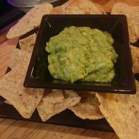 Guacamole with nachos at Fusiona Gastrobar in Merida