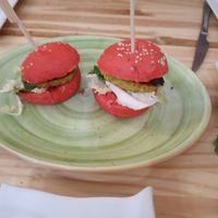 Vegan burgers at Fusiona Gastrobar in Merida