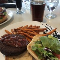Vegan burger at The Maclab Bistro in Banff