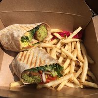 Vegan falafel! at The Maclab Bistro in Banff