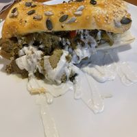 Hojaldre relleno de seitan   at Garraxi Restaurante Vegetariano in San Sebastian