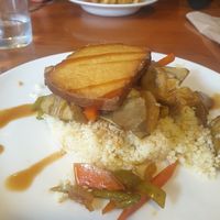 Tofu Wok with bulgar wheat at Garraxi Restaurante Vegetariano in San Sebastian