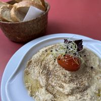 Hummus con tostadas  at Garraxi Restaurante Vegetariano in San Sebastian