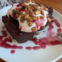 Vegan brownie at Garraxi Restaurante Vegetariano in San Sebastian