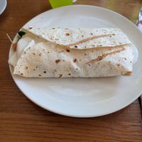 Vegan chicken durum at Garraxi Restaurante Vegetariano in San Sebastian