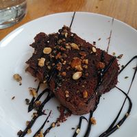 Brownie de postre at Garraxi Restaurante Vegetariano in San Sebastian