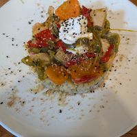 Deconstructed paella (my description) at Garraxi Restaurante Vegetariano in San Sebastian