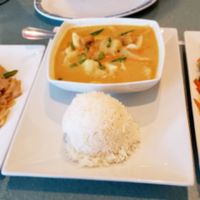 Drunken Noodles, yellow curry, thai basil (from vegan menu) at My Thai OC in Ocean City