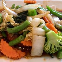 Impossible Burger vegan “steak” with Thai basil sauce at My Thai OC in Ocean City