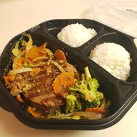 Vegan Steak (veggie burger) w/ garlic pepper sauce at My Thai OC in Ocean City