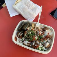 Platter with dolmas  at The Flying Falafel in Berkeley