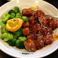 orange tofu chicken!!!! at Green Vegetarian Cuisine - Quarry Market in San Antonio