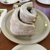 1/3 of the huge 3.5 lb cinnamon roll   at Green Vegetarian Cuisine - Quarry Market in San Antonio