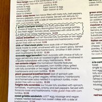 Menu  at Green Vegetarian Cuisine - Quarry Market in San Antonio
