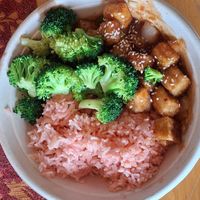 orange chicken bowl at Green Vegetarian Cuisine - Quarry Market in San Antonio