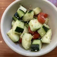 Garlicky cucumberss  at Green Vegetarian Cuisine - Quarry Market in San Antonio