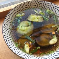Vegan dumpling soup at Bananas in Utrecht