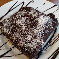 Yummy warm brownie at Dr Falafel in Ankara