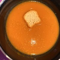 Curried carrot and red lentil soup  at Toujours Originale Créative in Moulins