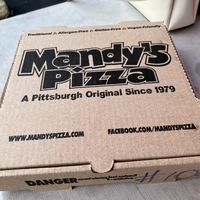 Mandy’s pizza box. A Pittsburg original!   at Mandy's Pizza in Pittsburgh