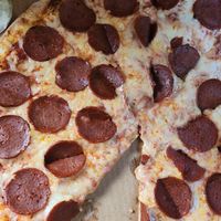 Vegan cheese and pepperoni at Mandy's Pizza in Pittsburgh