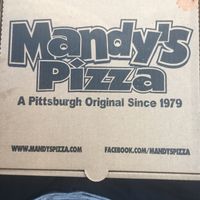 Takeout box at Mandy's Pizza in Pittsburgh
