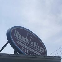 Outside sign  at Mandy's Pizza in Pittsburgh