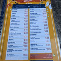 Menu at La Banquise in Montreal