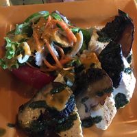 Seared mushroom and tofu  at Vinny's Restaurant in Frisco