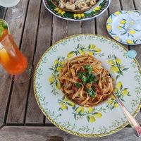 Lentil ragu pasta at ASK Italian in Glasgow