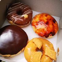 Nutella, Creme Brulee, Boston Creme and Lotus at Blue Vegan Pig Shop in Prague