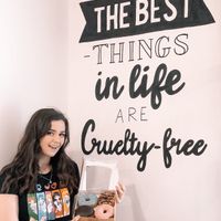 Paintings on the wall 🌿🍩🤘🏼 at Blue Vegan Pig Shop in Prague