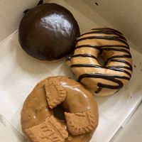 The Boston donut, Salty caramel (my favorite!) and the Lotus donut.  at Blue Vegan Pig Shop in Prague